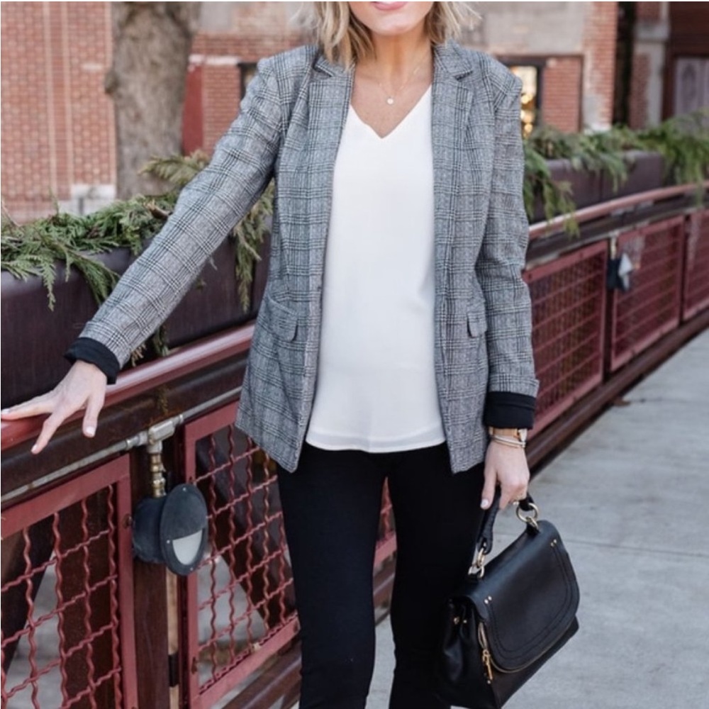 NWOT! LOFT Plaid Long Modern Blazer